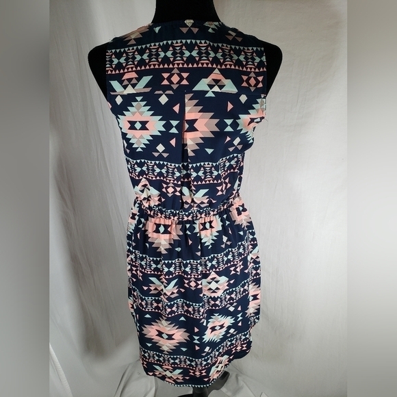 Rue 21 Navy Multicolored Aztec Print Sundress Sz M - Picture 6 of 11